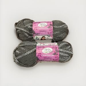 Lot of 2 Yarn Bee Chrysalis Metallics Dustywing Skeins 203 Same Lot